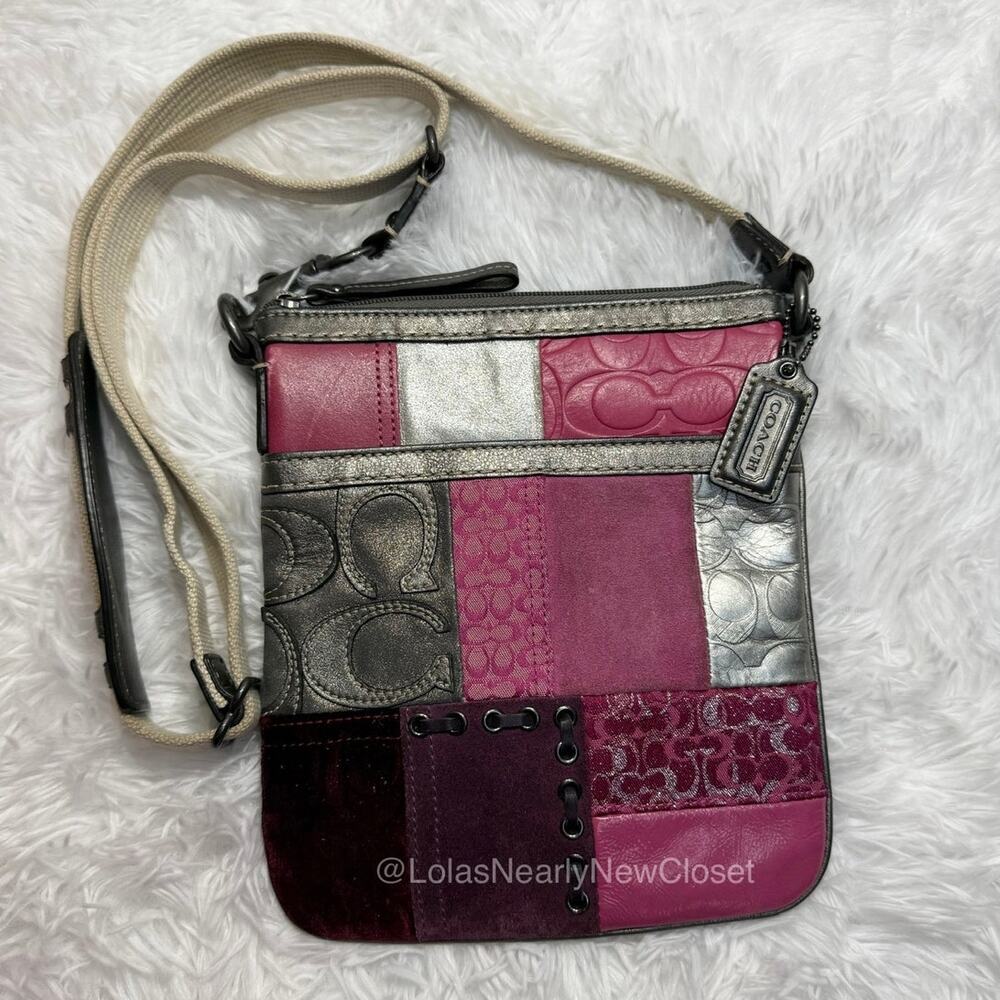 Y2K Coach Holiday Patchwork Swingpack Crossbody Bag